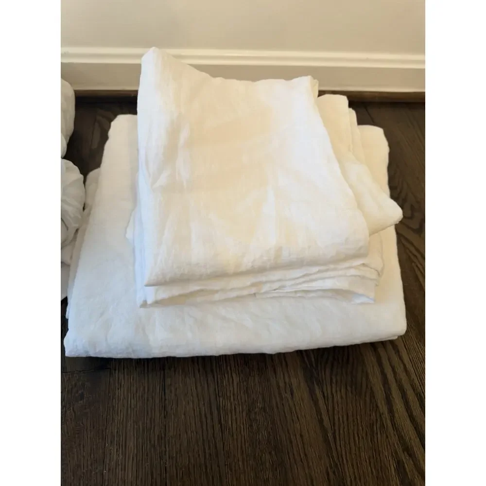 Parachute Linen King 4 Piece Sheet Set White $399 NEW
